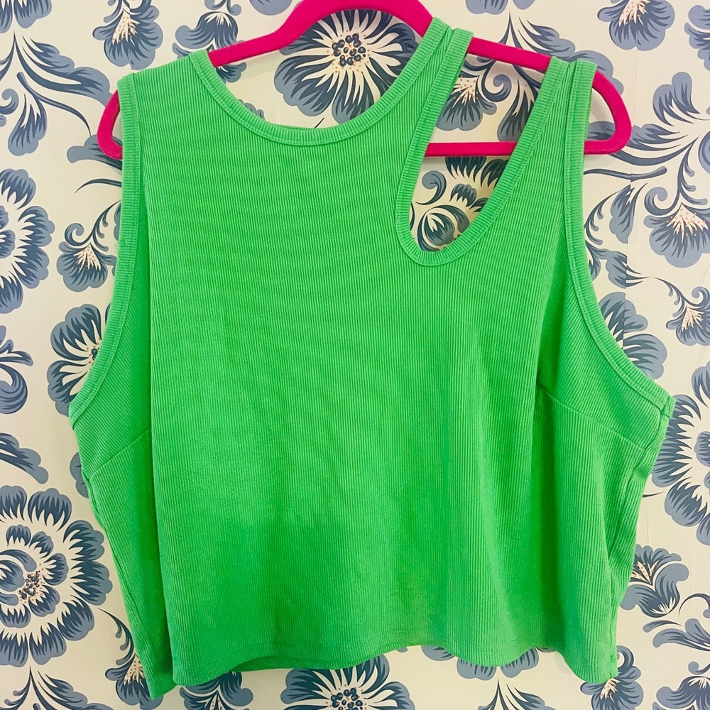 Future Collective 2X Green Cutout Crop Top NWT
